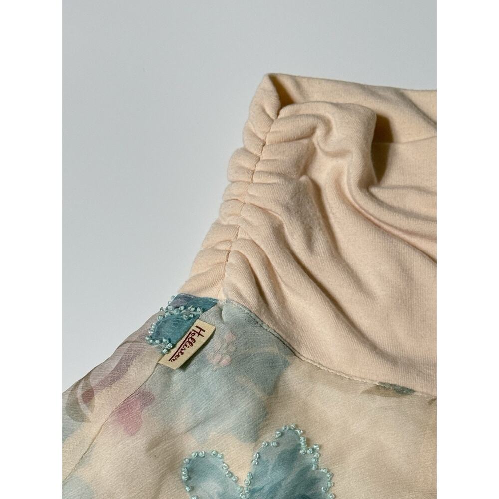 Abercrombie & Fitch A&F Vintage Y2K Fairy Floral 100% SILK Beaded Mini Skirt - Picture 6 of 7